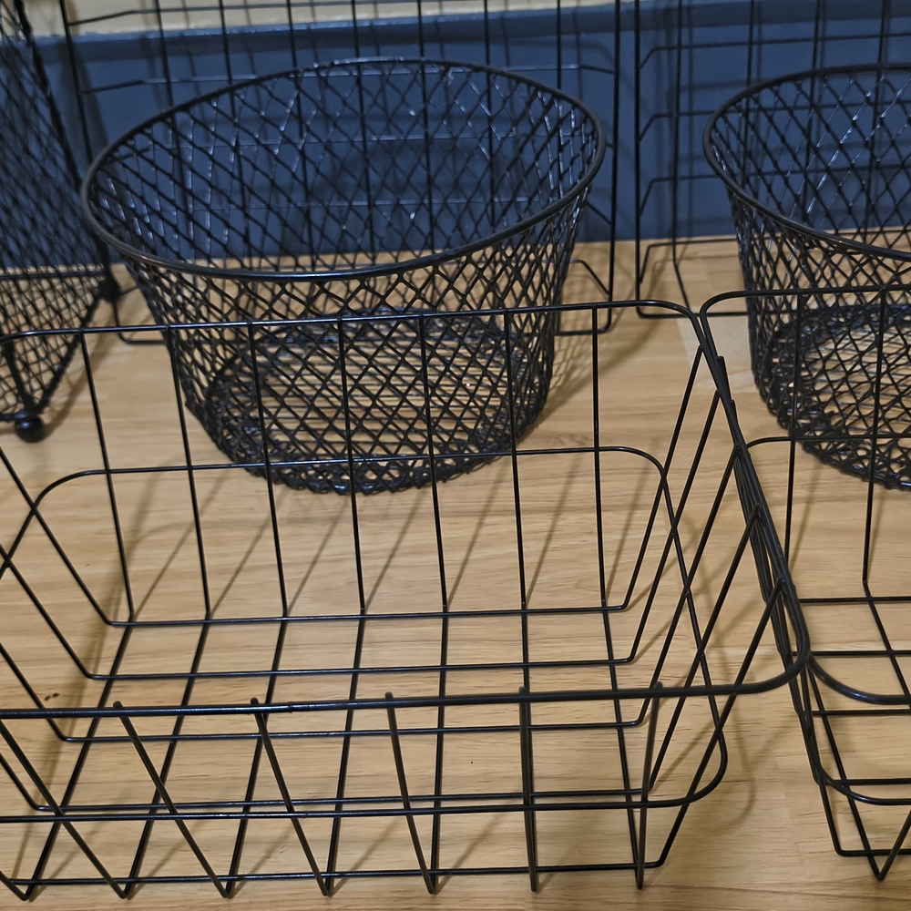 8x Black Wire Storage Basket Set - Home Accents - Picture 7 of 7